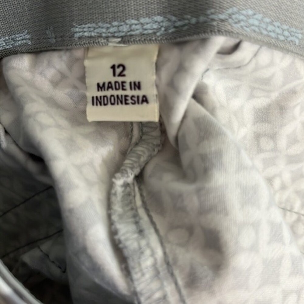 Gloria Vanderbilt Diamond Print Capri Golf Pants Gray White Size 12 - Picture 5 of 7